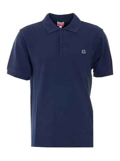 Kenzo Boke Flower Polo In Blue