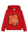 Kenzo Boke Flower-print Cotton Hoodie In Red