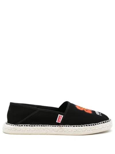 Kenzo Boke Flower Rounded-toe Espadrilles In Black