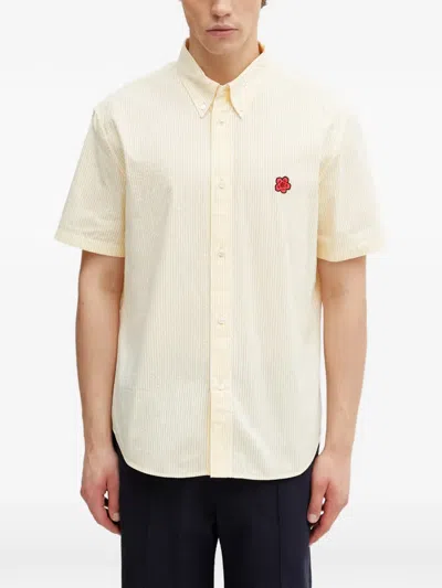 Kenzo Boke Flower Seersucker Shirt In Yellow