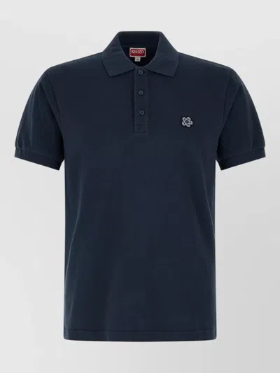 Kenzo Boke Flower Short Sleeve Polo Shirt In Blue