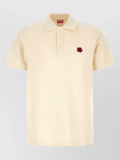 Kenzo Boke Flower Short Sleeve Polo Shirt In Neutral