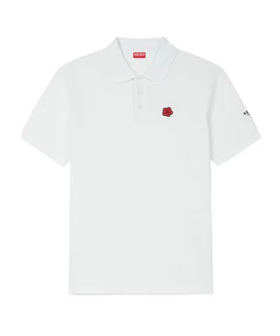 Kenzo Boke Flower Short-sleeved Polo Shirt In White