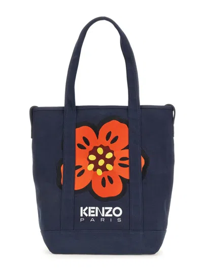 Kenzo Boke Flower Shoulder Tote Bag In Blue