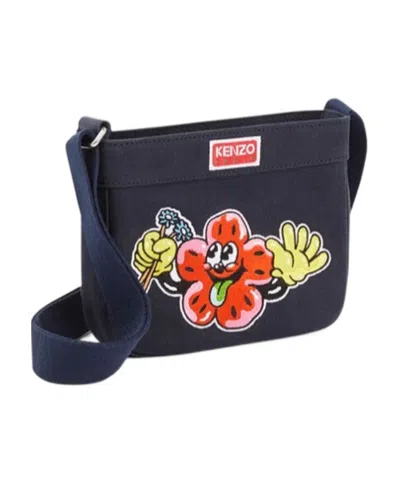 Kenzo Boke Flower Signature Print Bag In Black