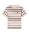 Kenzo 'boke Flower' Striped Embroidered T-shirt In Cotton In Brown