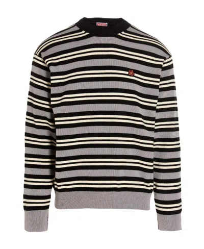 Kenzo Boke Flower Striped Jumper In Black