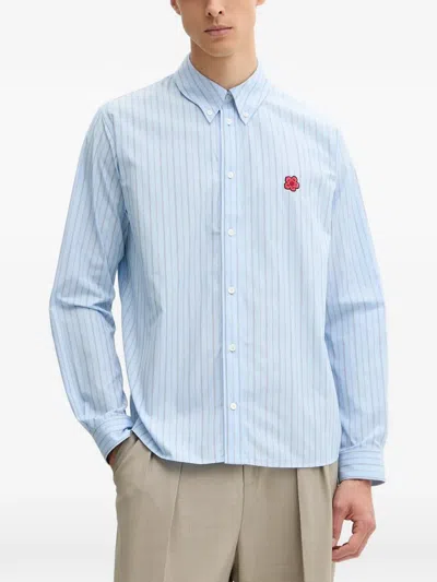 Kenzo Boke Flower Striped Shirt In Blue