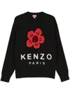 Kenzo Black Cotton Boke Flower Sweatshirt In Black