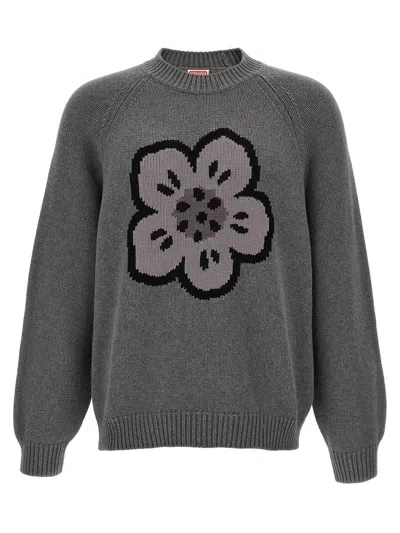 Kenzo Boke Flower Cotton-blend Sweater In Gray