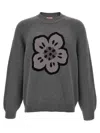 Kenzo Men Crew Neck Sweater In Cotton And Wool In Gray