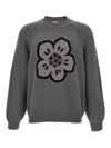 Kenzo Men Crew Neck Sweater In Cotton And Wool In Gray
