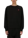 Kenzo Black Knit Jumper With Boke Flower Logo Patch On The Chest In Wool Man