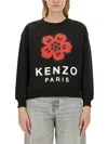 Kenzo Black Cotton Boke Flower Sweatshirt In Black