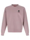 Kenzo Oversize Crew Neck Sweatshirt With Floral Back In Pink