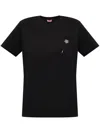 Kenzo 'boke Flower 2,0' Black Crewneck T-shirt With Logo Patch On The Front And Logo Lettering On The Rear In Black