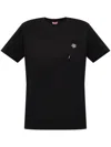 Kenzo 'boke Flower 2,0' Black Crewneck T-shirt With Logo Patch On The Front And Logo Lettering On The Rear In Black