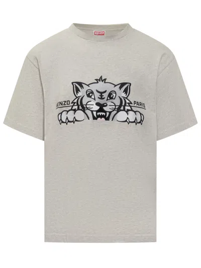 Kenzo Boke Flower T-shirt In Grey