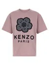 Kenzo Boke Flower Embroidered Oversized Cotton T-shirt Clothing In Pink