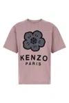 Kenzo Boke Flower Embroidered Oversized Cotton T-shirt Clothing In Pink