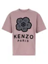 Kenzo Boke Flower Embroidered Oversized Cotton T-shirt Clothing In Pink