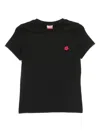 Kenzo Boke Flower Embroidered T-shirt In Black