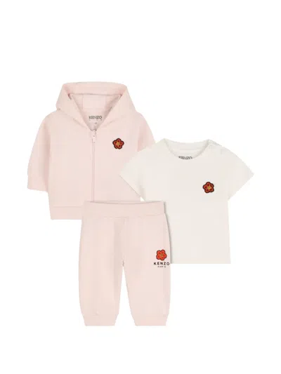 Kenzo Babies' Boke Flower Tracksuit Set In Pink