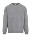 Kenzo Sweater With Boke Flower Patch In Gray