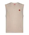 Kenzo 'boke Flower' Embroidered Sleeveless Jumper In Nude
