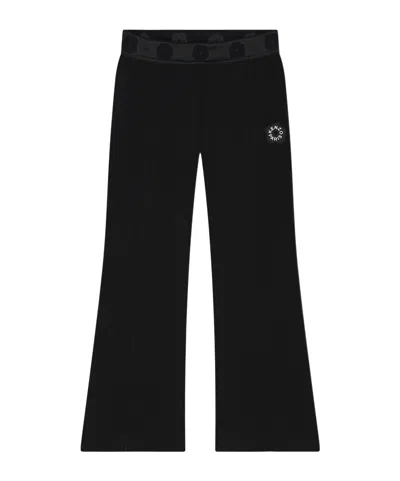 Kenzo Kids' Boke Flower-patch Flared Trousers In Black