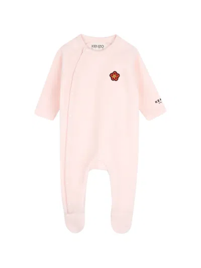 Kenzo Babies' Boke Flower-patch Pajamas In Pink