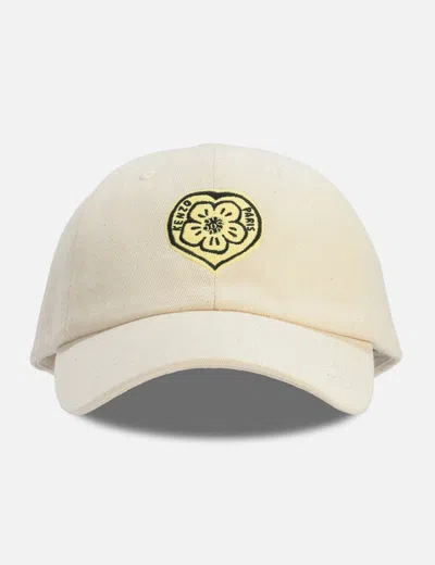 Kenzo ' Boke Heart' Embroidered Cap In White