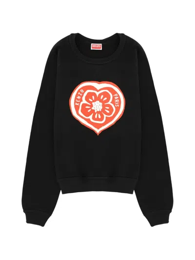 Kenzo Knit Crew Neck Sweater Graphic Print In Brown