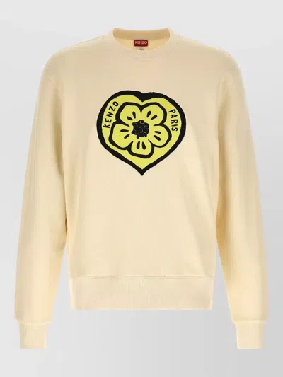 Kenzo Boke Heart Graphic Crew Neck Sweatshirt In Neutral
