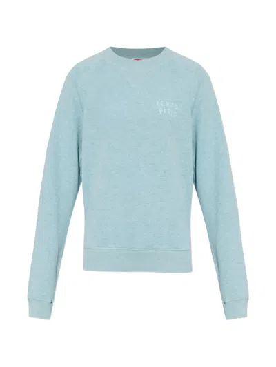 Kenzo Boke Heart Logo-embroidered Sweater In Blue