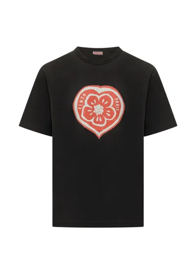Kenzo Boke Heart Cotton Crew Neck Graphic T-shirt In Black