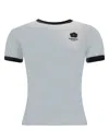 Kenzo White Crewneck T-shirt With Logo Patch On The Front And Contrasting Details In White