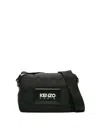 Kenzo Logo-embossed Messenger Bag In Black