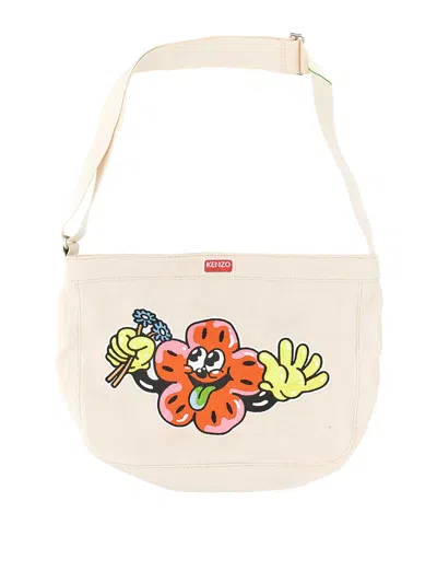 KENZO SHOULDER BAG WITH EMBROIDERY