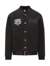 Kenzo Bomber Jacket With Embroidery In Brown