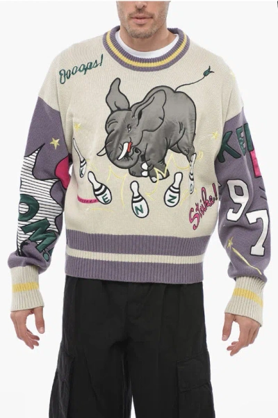 Kenzo Bowling Elephant Pullover With Patch In Multi
