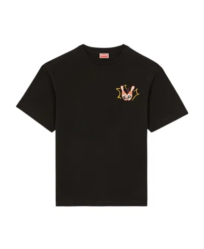 Kenzo Bowling-print Cotton T-shirt In Black