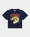 Kenzo Jersey Logo-print T-shirt In Navy