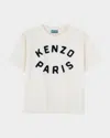 Kenzo Embroidered Logo Unisex Cotton T-shirt In Offwhite