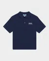 Kenzo Logo-print Organic Cotton Polo Shirt In Navy