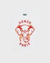 Kenzo Kids Teen Boys White Elephant Cotton T-shirt In 10p-white