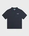Kenzo Kids' Boy's Logo-print Polo Shirt In 84a-navy