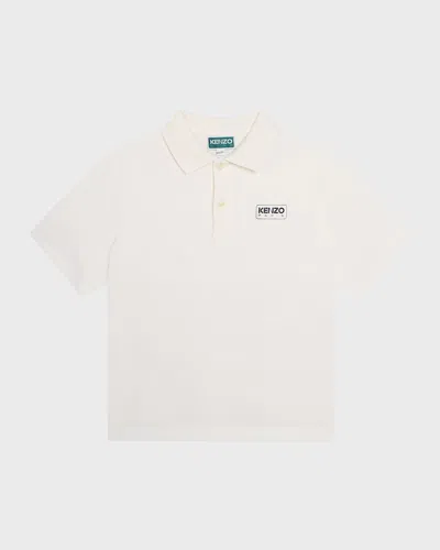 Kenzo Kids' Boy's Logo-print Polo Shirt In White