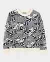 Kenzo Boy's Paper Plane Printed Sweater In Navy