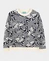 Kenzo Boy's Paper Plane Printed Sweater In Navy